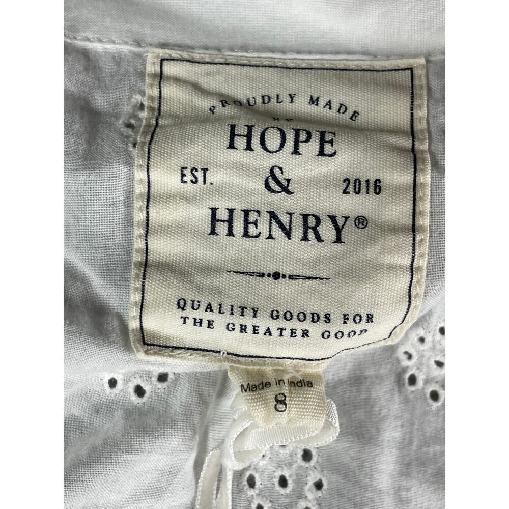 Hope & Henry Dress Women 8 White Boho Cottagecore Eyelet Lace Sleeveless NWT - Picture 2 of 8
